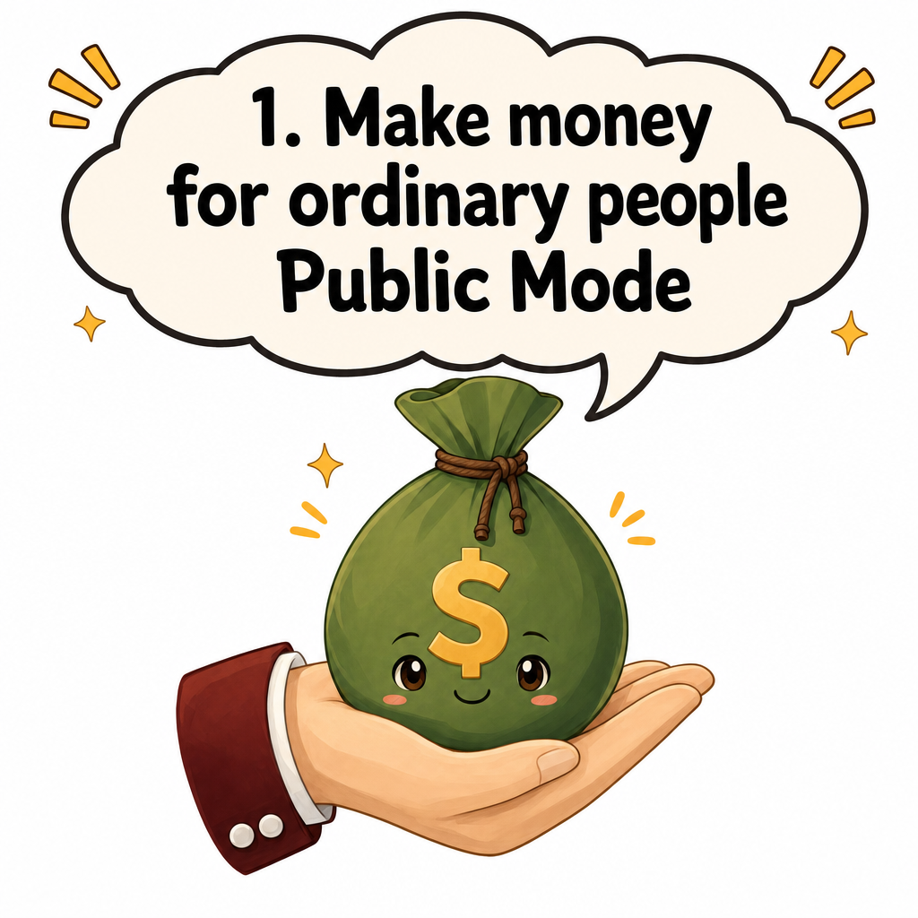 Make money for ordinary people — public mode