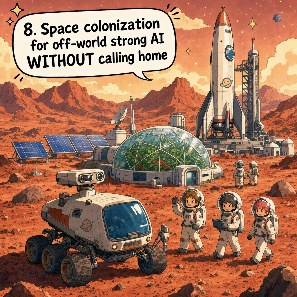 Space colonization — for off-world strong AI without calling home
